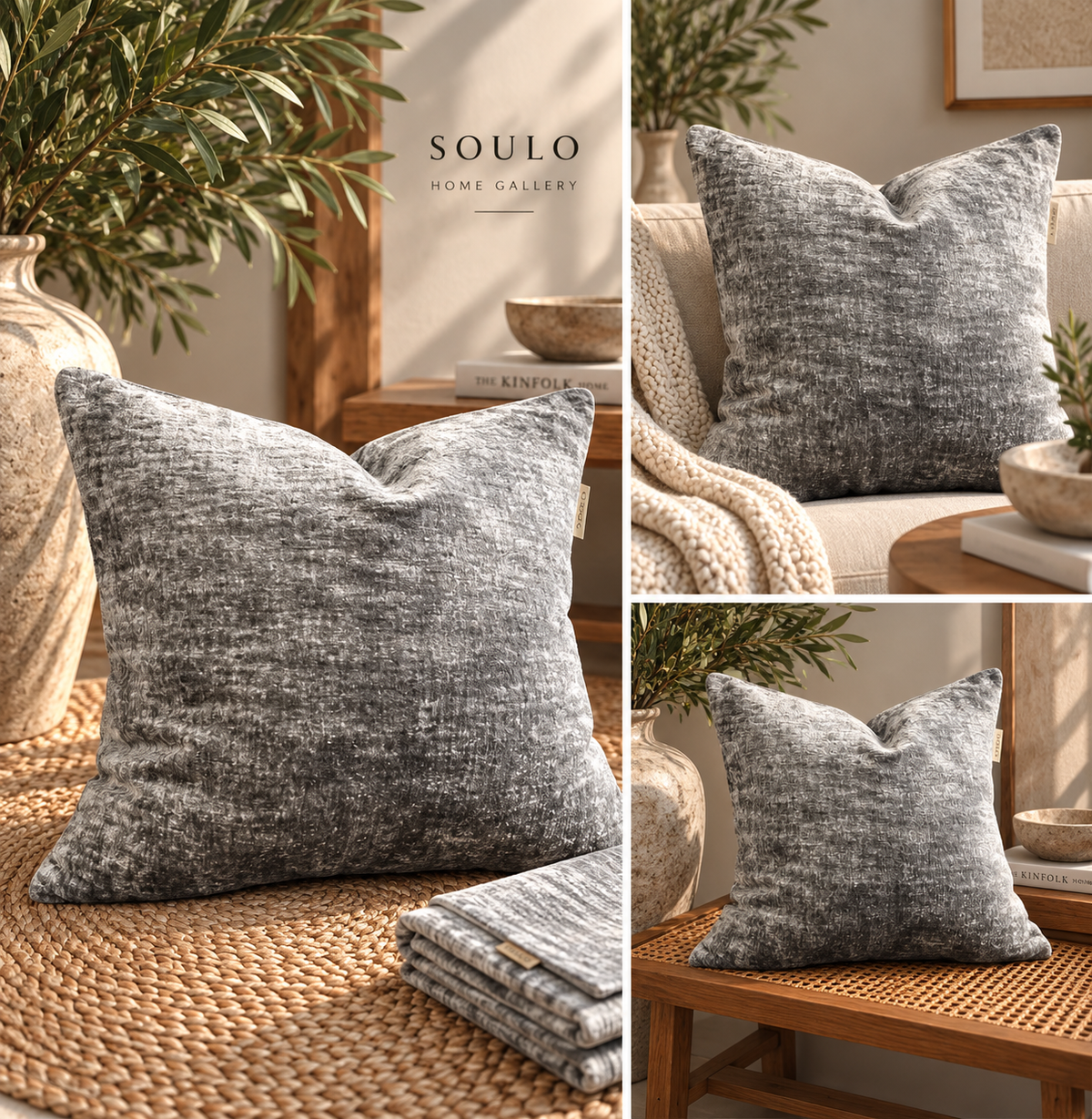 dark grey  cushion 45cm