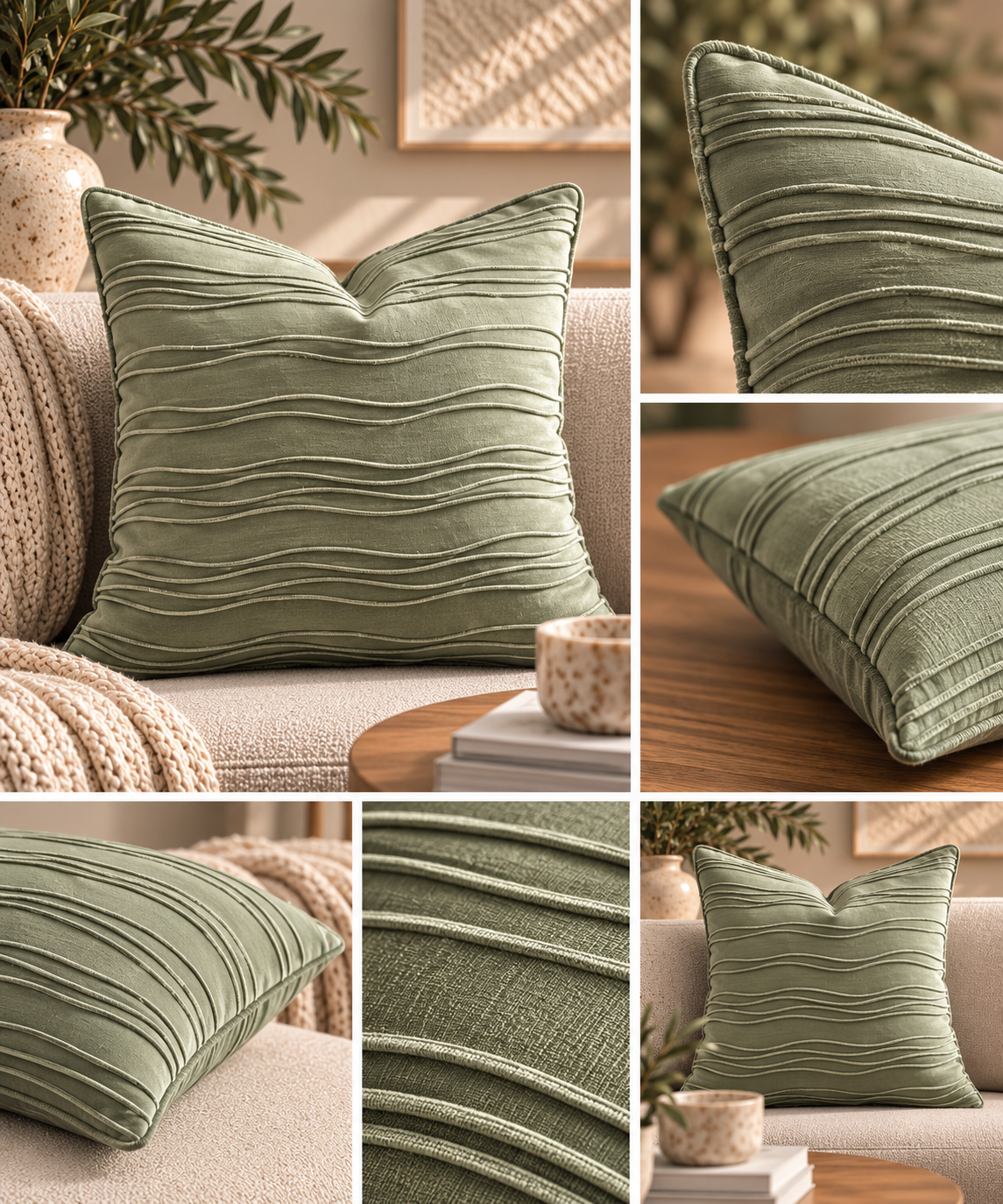 olive-gold cushion 45cm