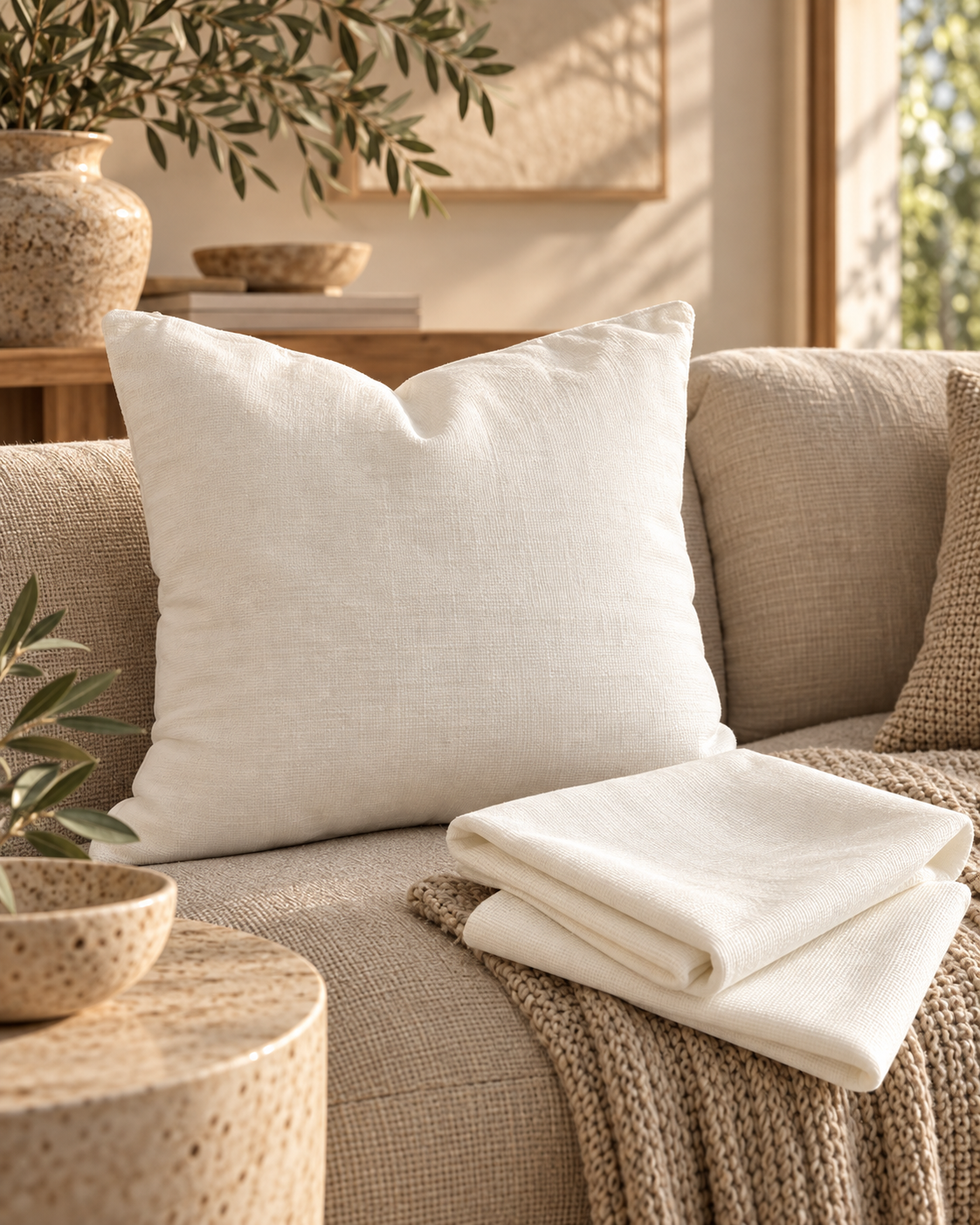 white cushion 45 cm