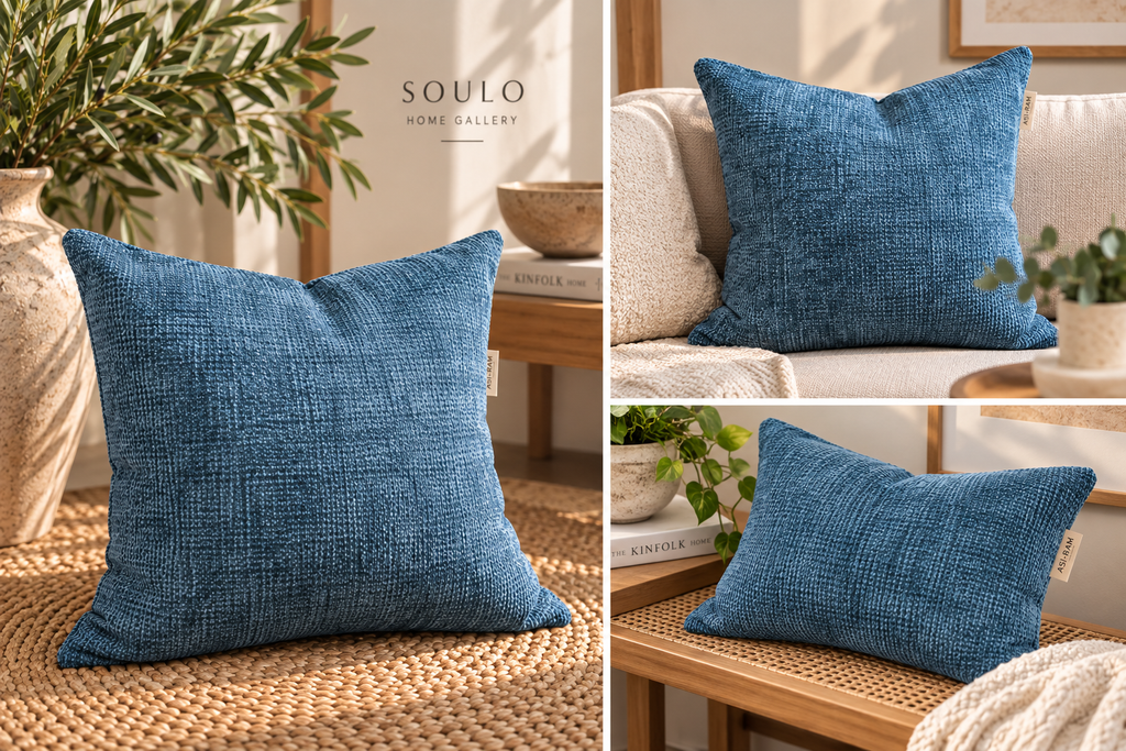 dark blue cushion 45 cm