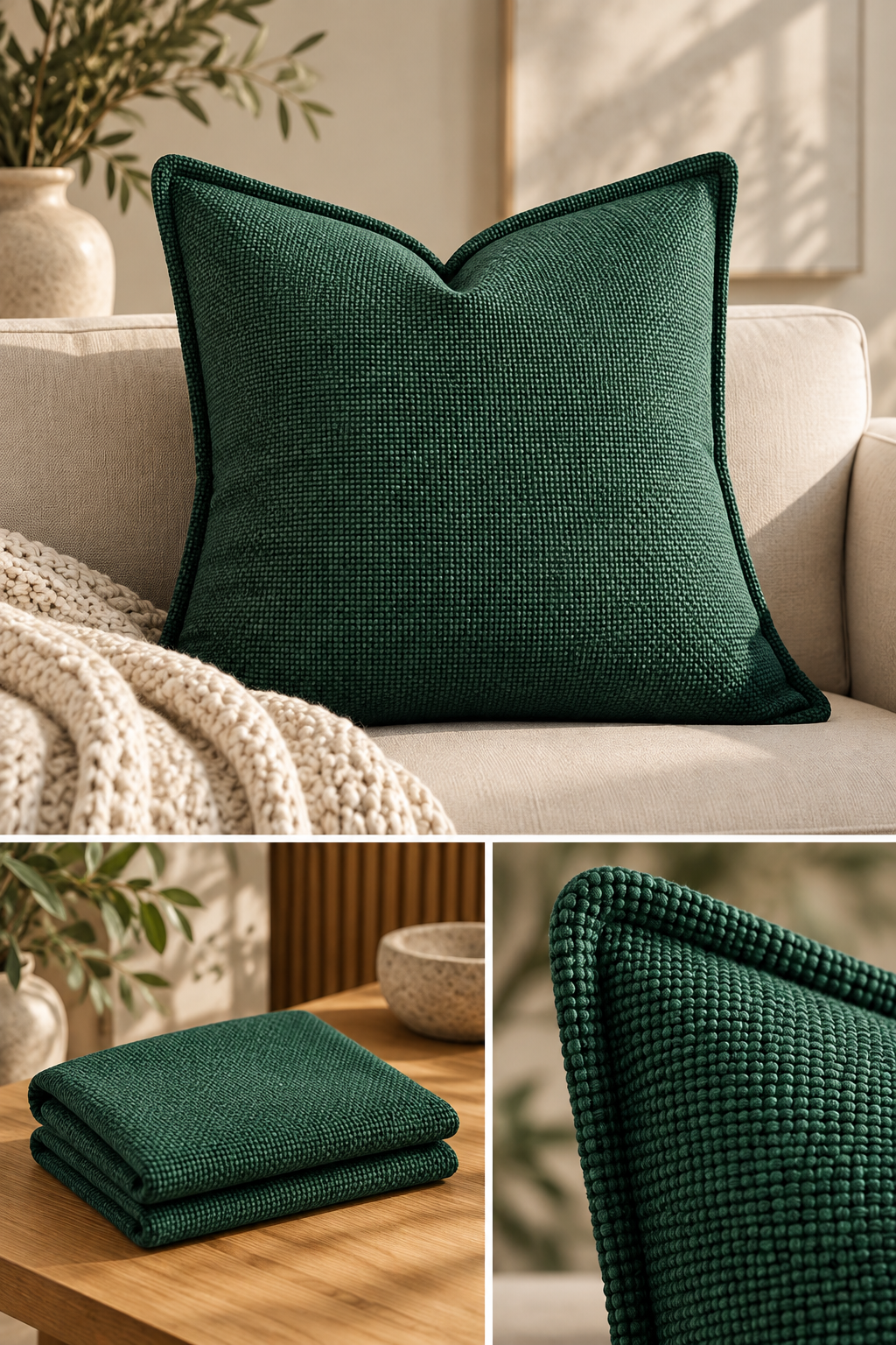 green cushion 45cm