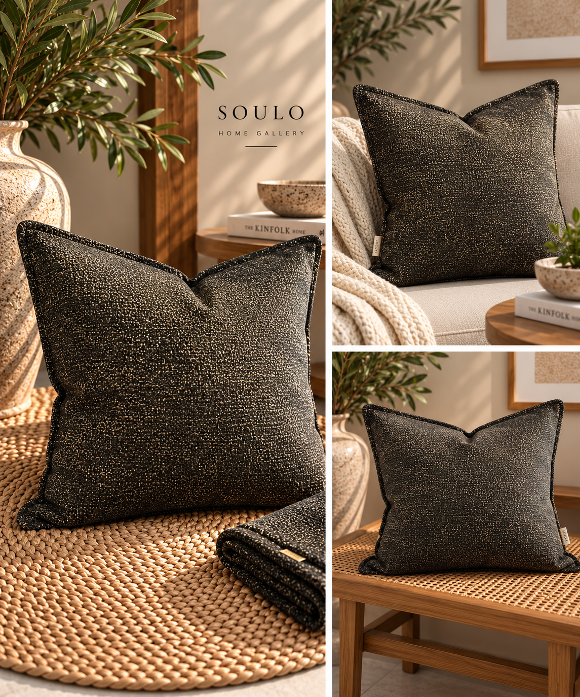 gold-black cushion 60cm