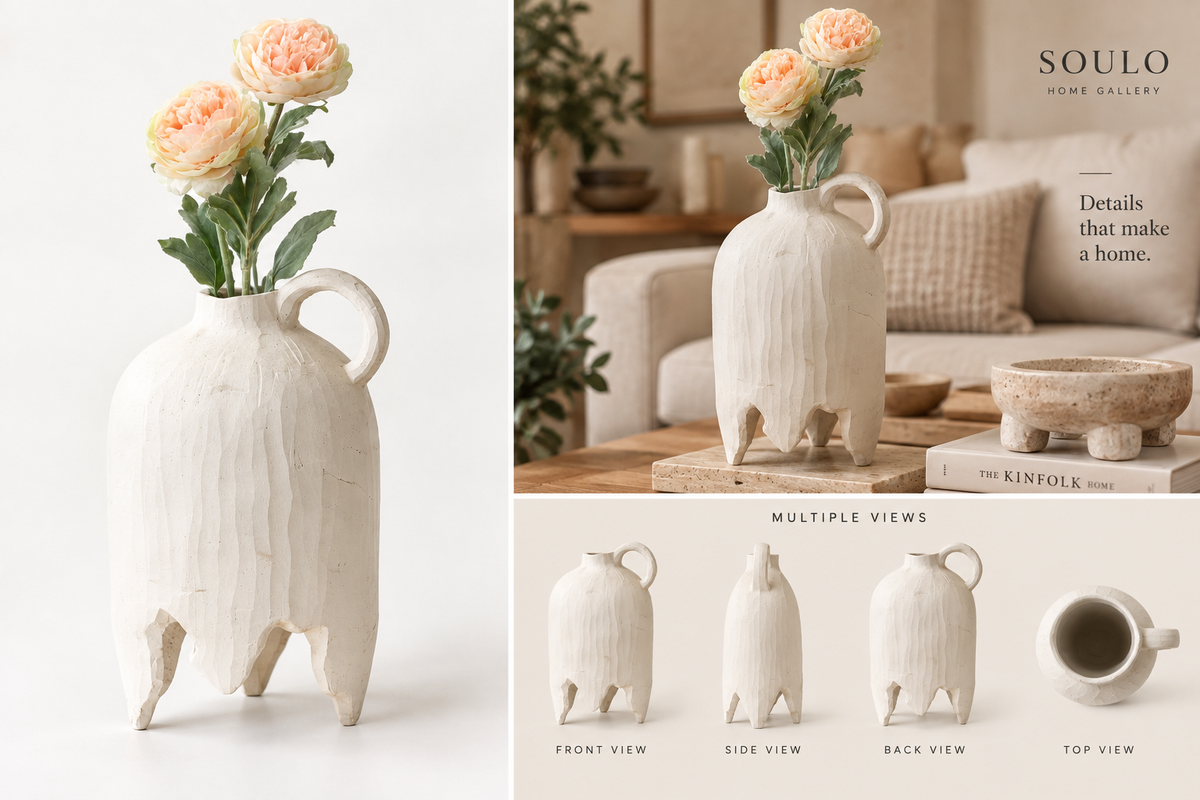 ivory  pitcher vase
