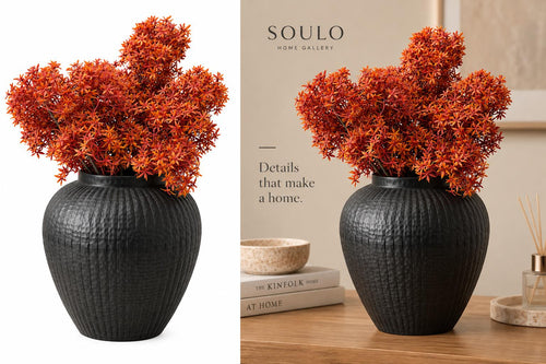 black copper  ovel vase