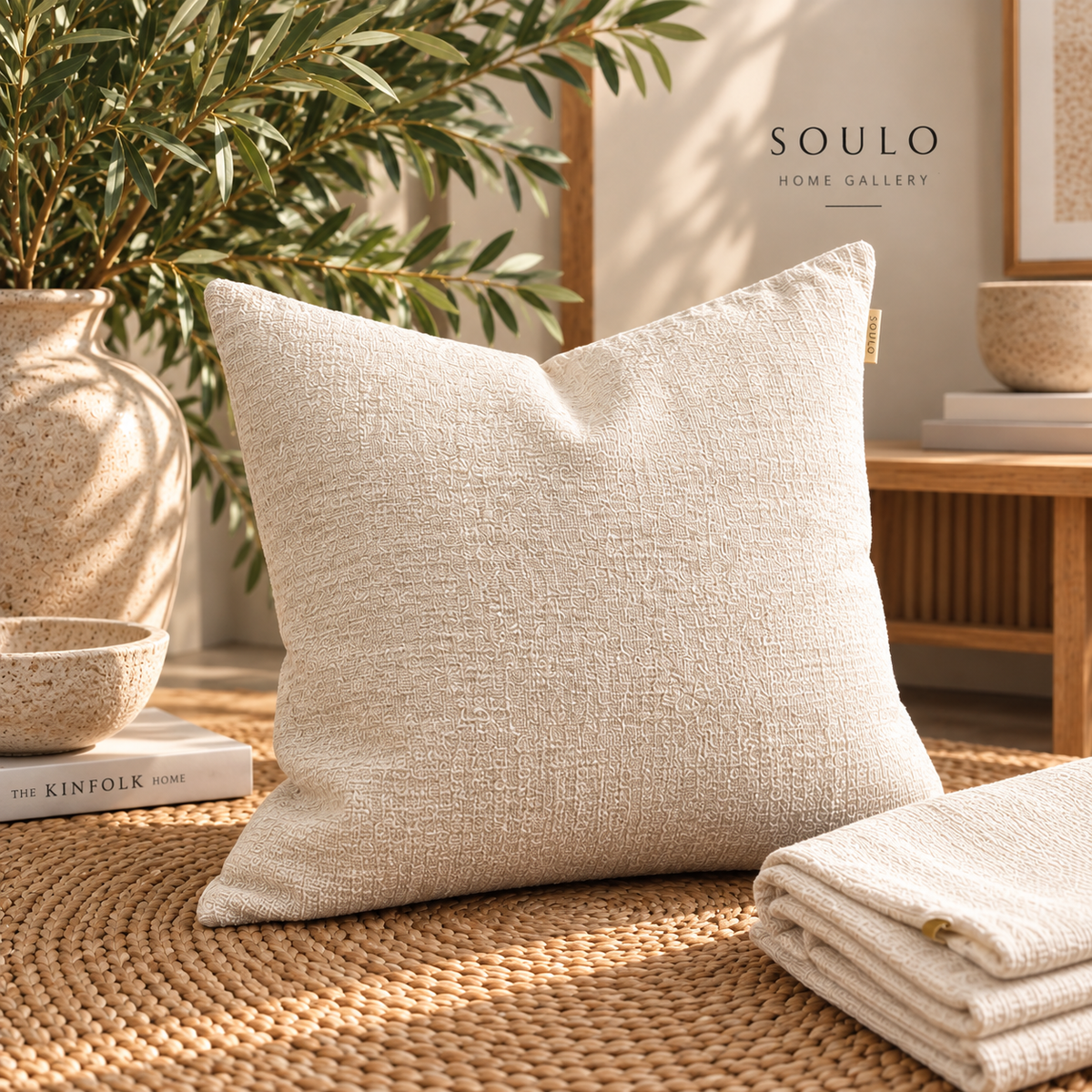 ivory cushion 45cm