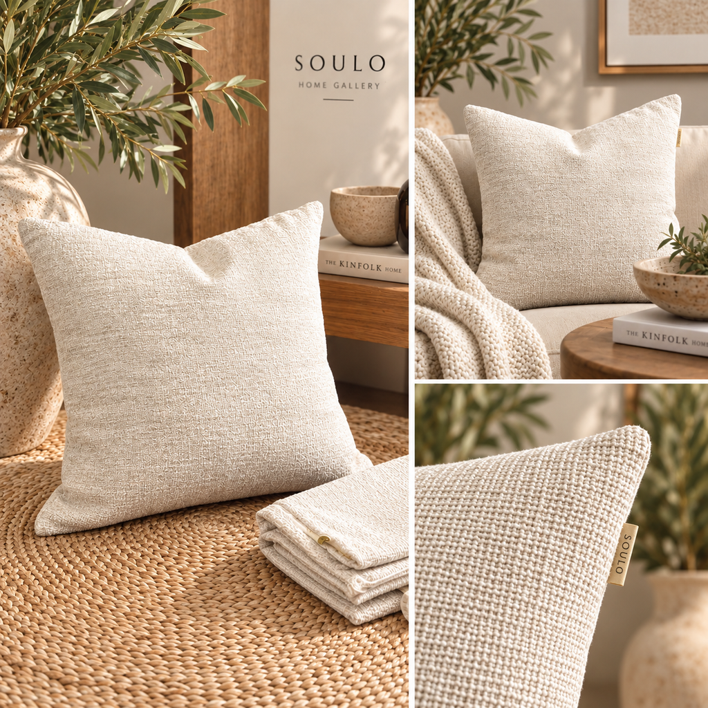 ivory cushion 45cm